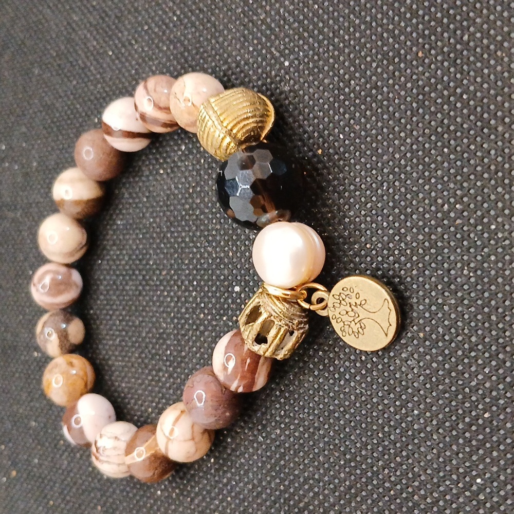 Tree of life jasper zebra bracelet